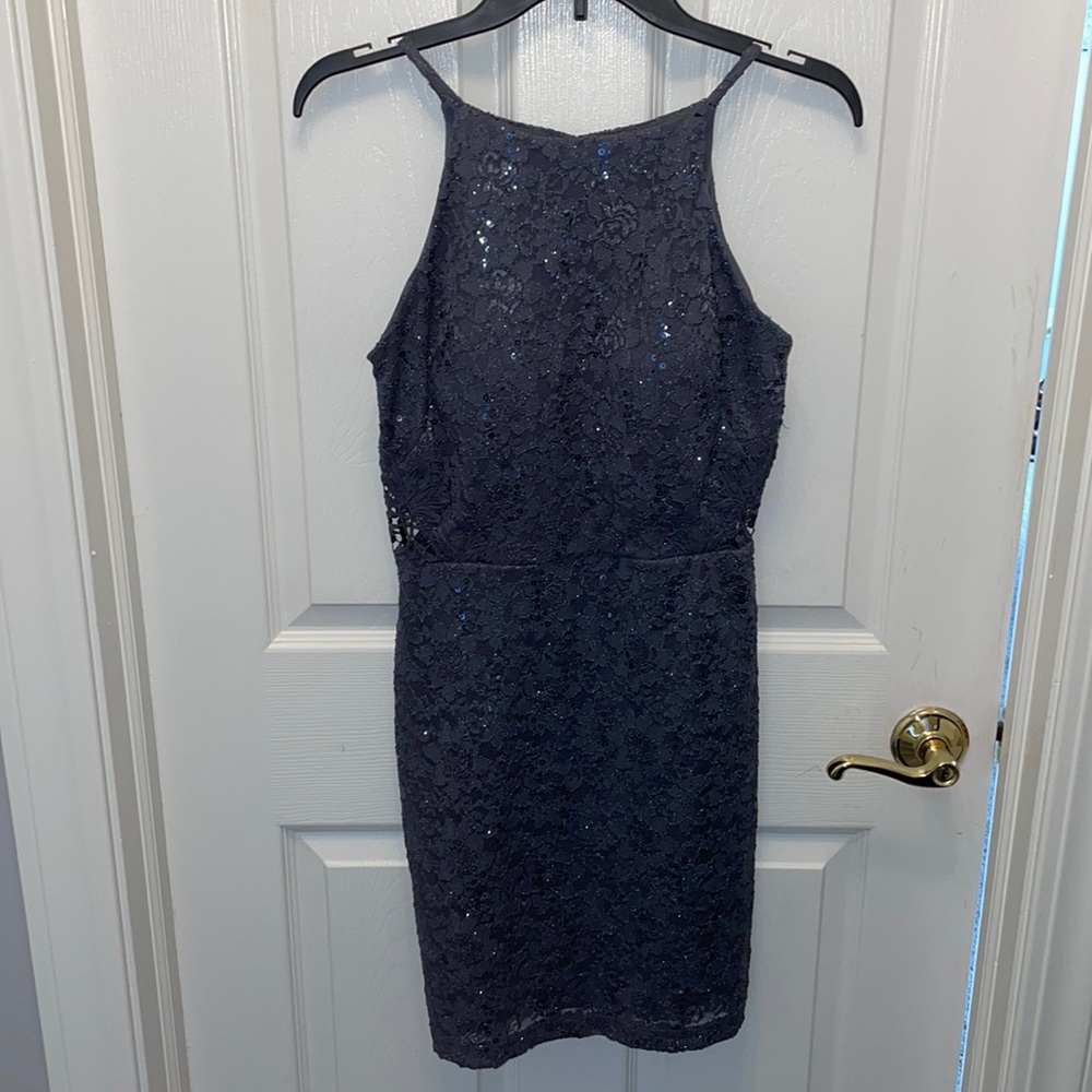 gray sequins size 7 homecoming dress